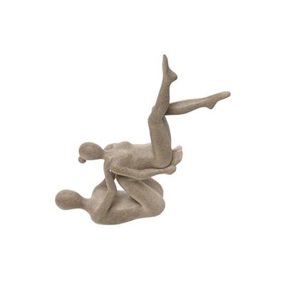 Figuur van kunsthars, 19,5 x 12,8 x 50 cm, yoga beige