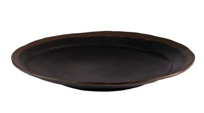 APS 84730 MARONE - Piatto in melamina, Ø 28 x 3,5 cm, colore: Nero/Marrone
