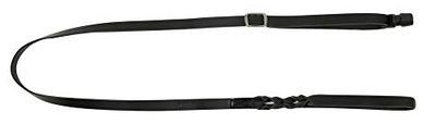 GOLEYGO Vegas Laisse pour chien en cuir véritable Noir Taille S 1,05-1,65 m Fermeture à clic magnétique sécurisée avec broche d'adaptation Pour petits chiens jusqu'à 15 kg Charge maximale 100 kg