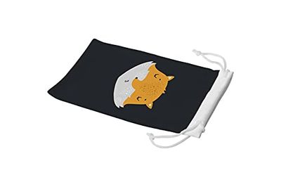Bonamaison Imprimé Numériquement Lunettes Étui avec Cordon de Serrage, 100% Coton, Sac Lunettes, Pochette à Lunettes, 1 Pièce, Taille: 11x19 Cm