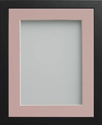 Frame Company Connolly Range Black Wooden Picture Photo Frame with Pink Mount, 20x16 for pic size A3 *Choice of Sizes* Fitted with Real Glass