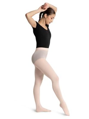 Capezio Ultra Soft Footed Tights For Women, Professional Dance Tights For Dance Performances & Studio Time, Comfy Design With Self-Knit Waistband - Pink, Size L-XL