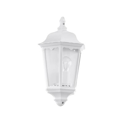 Eglo Navedo Lampada da parete per esterni a 1 luce, applique in fusione di alluminio e vetro, colore: bianco, attacco: E27, IP44