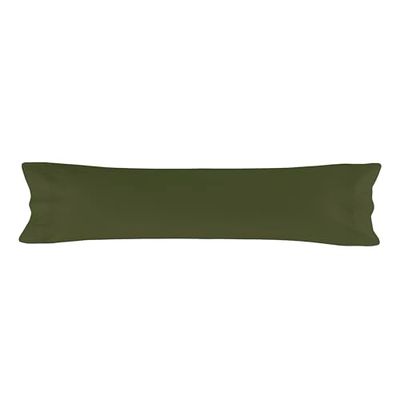 Basic Funda de almohada 45x155 cm (Cama 135/140) Verde oliva_AlexandreHouse