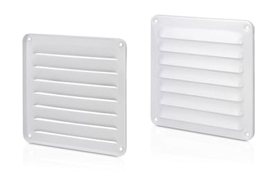 Zarivy Grille en Aluminium 150 x 150 mm, Cadre Blanc, idéale pour la Ventilation et la Distribution d'air en intérieur.