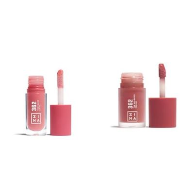 3INA MAKEUP- The Color Lip Oil 362 + The No-Rules Cream 362 - Balsamo Labbra Rosa con Acido Ialuronico + Blush in Crema con Olio di Mandorle - Blush per Occhi Labbra e Guance - Vegan - Cruelty Free