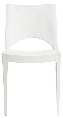 GRAND SOLEIL S6314B Grandsoleil Upon Paris - cadeira empilhável de polipropileno, 51 x 49 x 80 cm, branco, branco