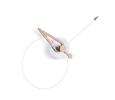 NOMON Reloj de Pared de diseño, ø40cm, Pico Blanco/Roble