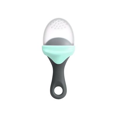 Boon B11414 Pulp, Mint, Silicone Spoon with Small Holes Ideal for Toddler Self-Feeding, Suitable for Babies from 6 Plus Months