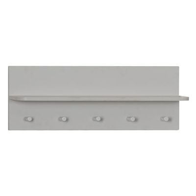 roba Wandgarderobe 'Maren 2', wandrek in baby- en kinderkamer, 1 plank, 5 haken, lichtgrijs