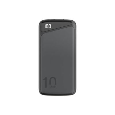 goobay 53936 QC 3.0 Powerbank 10.000 mAh met snellaadfunctie/externe accu/powerbank voor smartphone en tablet/oplader, powerpack met 2 USB-A-poorten, zwart, compact