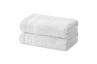 Degrees home - Lot de 2 Serviettes de Bidet, Serviettes de Bain, Petites Serviettes, 100% Coton, 480 g/m², Dimensions 30 x 50 cm, Blanc