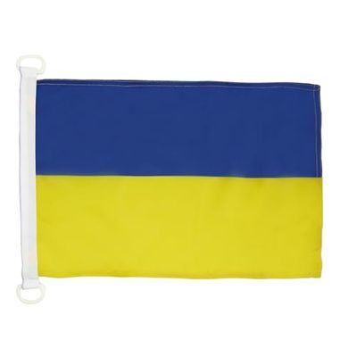 AZ FLAG - Drapeau Ukraine - 45x30 cm - Pavillon Nautique Ukrainien Spécial Bateau Et Extérieur En Maille Bloquée Avec Anneaux Plastiques Intégrés - 30g