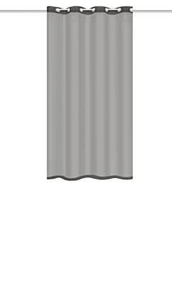 HOMEbasics 53300 Dolly Rideau à œillets Transparent avec 8 œillets en métal – Simple et Beau | Gris 145 x 140 cm