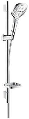 hansgrohe Raindance Select E Set doccia 120 3 getti con asta doccia 65 cm e portasapone, cromo, 26620000