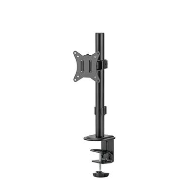 conecto Monitorbeugel, in hoogte verstelbare houder voor 1 scherm, 17 tot 32 inch, kantel- en zwenkbaar, VESA 75 en 100, tafelbeugel, beeldschermhouder, zwart