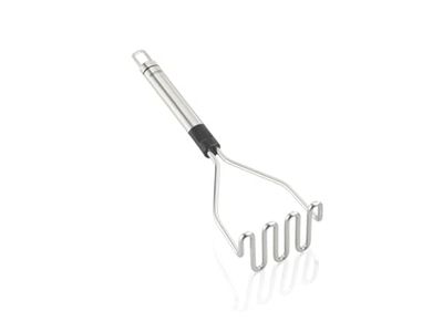 Leifheit Sapatos de aço inoxidável de 28 cm, triturador de batatas com cabo oval e prático orifício para pendurar, passe-presilhas com design