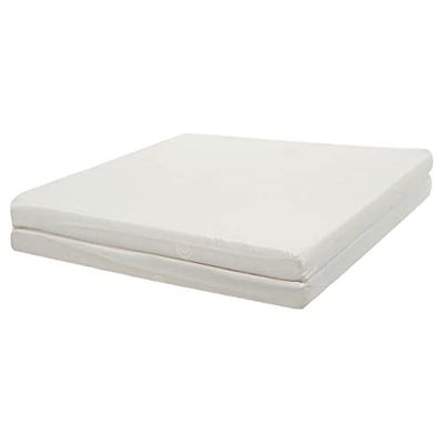Tinéo Colchón Plegable de 2 Partes, 60 x 120 x 4 cm, Funda: 60%, 40% algodón. Relleno: Fibra 100% poliéster, Blanco, Tout-Petit