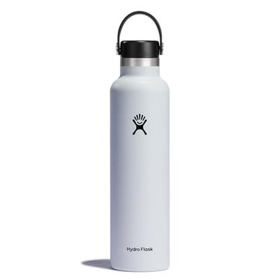 HYDRO FLASK - Drickflaska 709 ml (24 oz) - Vakuumisolerad stålflaska i rostfritt stål med läckagesäker Flex Cap och pulverlack - BPA-fri - Bredmun - White