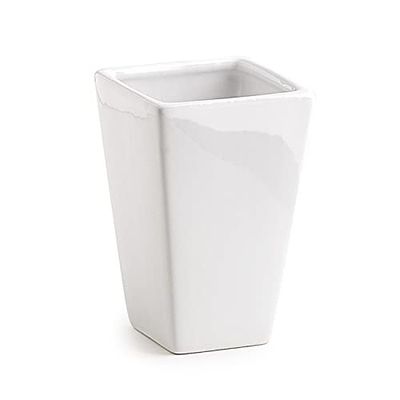 GEDY | Karima Keramisk tandborsthållare, Vit färg, Mått 11,6 x 7,5 x 7,5 cm och Vikt 0,225 kg