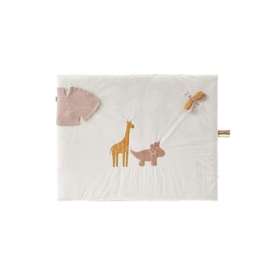Noukie's - Tapis de jeu Pospie - 75 x 95cm - Veloudoux - Écru/rose poudré