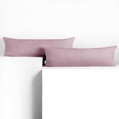 DecoKing 2 federe 20 x 120 cm, jersey di in 100% Jersey di Cotone Pettinato, chiusura lampo, colore ambra