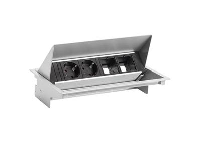 Bachmann 900.402.1X Coneo 2 tomadas Schuco com Data, preto, 4.400000000000000004 x 23,5 x 5,5 cm