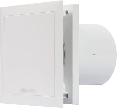 Airflow® QT120T Ventoinha: Auto-arranque e temporizador ajustável, alemão, super silencioso (32 dB), 2 velocidades (até 47 L/s), eficiente (10/13 W), 3 anos de garantia