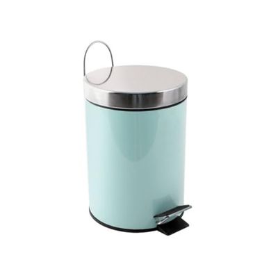 MSV - Poubelle Cosmétique Salle de Bain - Acier Inoxydable avec Seau Intérieur Amovible - Poubelle à Pédale Élégante - Compacte et Pratique - Vert Pastel - 3L
