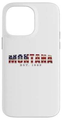 Montana with U.S. flag, Montana est. 1889 Celebration day Case for iPhone 14 Pro Max