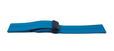 System-S Armband 20 mm van siliconen met klapsluiting voor smartwatch in blauw, blauw, Eine Grösse