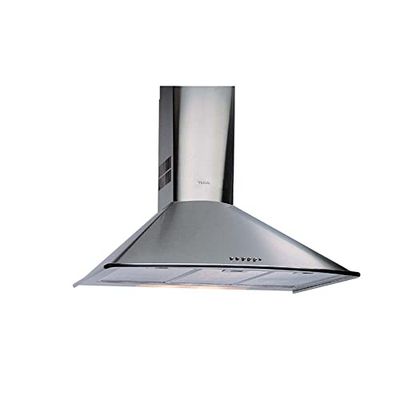 CAMPANA DM 975 S INOX Motor blindado doble ecopower, A, 603m3, 53dB, 4 velocidades, pulsantes, 2 leds, piramidal inox 90cm