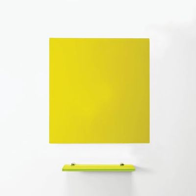 Magniplan Magnetic Glass Wipe Board Per Ufficio, Sala Riunioni, Aula, Home Office, Sala Giochi E Camera Da Letto - 600mm x 450Mm - Giallo