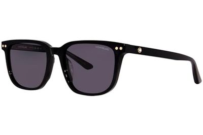Montblanc Sport Mb0258sa-001 55 Sunglass Man Recycled AC Lunettes de Soleil, Noir (Noir), Taille Unique