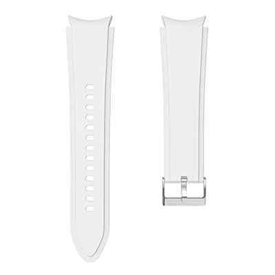 System-S Armband flexibelt av silikon 20 mm för Samsung Galaxy Watch 4 Smartwatch vit, Vit, Eine Grösse, Klassisk