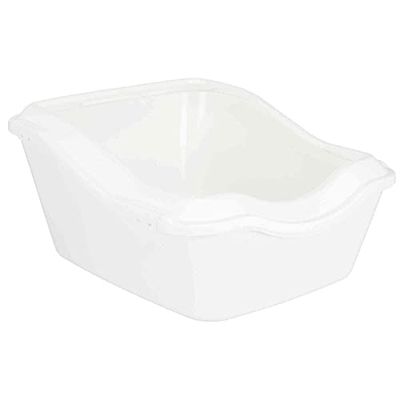 Trixie lettiera Cleany con bordo, 45 x 21 x 54 cm, bianco