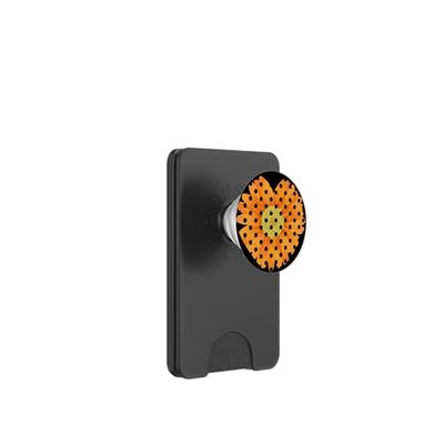 Gerbera arancione brillante con pois giocosi - allegro PopSockets PopWallet per MagSafe
