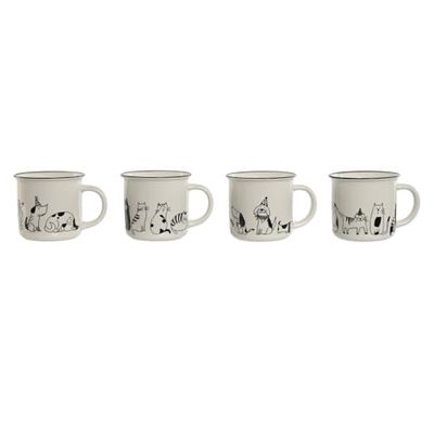 MUG PORCELANA 13X9,5X9 355ML, GATOS 4 SURT.