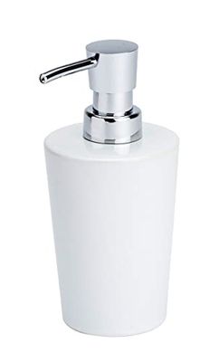 Wenko 21686100 coni – Dispenser per sapone in ceramica, 9,2 x 16,4 x 7,8 cm, bianco