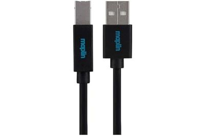 Maplin Premium USB-A 2.0 Mannelijke naar USB-B Mannelijke Kabel 0,5 m Zwart Printer