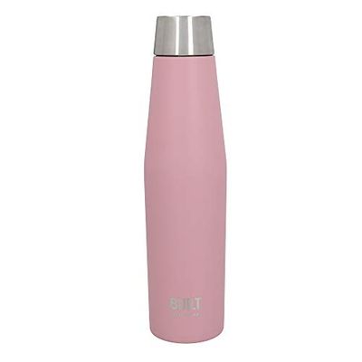 Built Apex Insulated Water Bottle with Leakproof Perfect Seal Lid, Sweatproof 100% Reusable BPA Free 18/8 Stainless Steel Flask, Light Pink, 540 ml