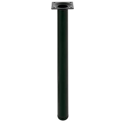 Amig - Pata Redonda para Mueble - Mod. 4 - Ø30 x 700 mm - con Tornillo de Regulación - Atornillable por 4 Puntos - Resiste hasta 15 Kg/Pata - Acero Negro