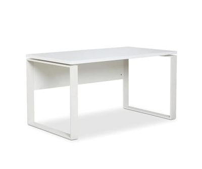 Composad | Bureau de la Ligne Design avec Pieds en métal, Bureau PC Moderne (LxHxP) 140 x 74,50 x 80 cm, Couleur Blanc laqué, pour Bureau, Studio, Chambre, fabriqué en Italie