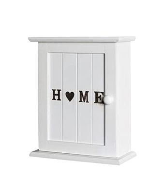 HAKU Möbel Caja de llaves blanco, blanco, MDF, metal - Dim.: AN 26 cm x AL 32 cm x P 12 cm, Estilo: Muebles Costeros