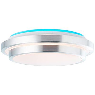 BRILLIANT lampada Vilma Plafoniera LED 41cm bianco-argento | 1x LED 24W integrato, (2460lm, 3000-6000K) | Scala da A ++ a E | Dimmerabile/controllabile all'infinito tramite telecomando