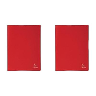 Exacompta - Ref 8545E - Soft PP Display Book - Suitable for A4 Documents, Made from Polypropylene, Lightweight, 40 Pockets, 80 Viewing Pages - Red Cover (Pack of 2)