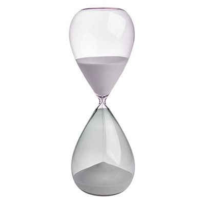 TFA Dostmann 18.6010.02.40 30 Minute Sand Timer Glass Grey Pink, (L) 90 x (B) 90 x (H) 230 mm