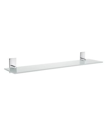 Pool Bathroom Glass Shelf with Brackets in Polished Chrome