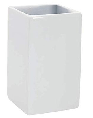 Spirella Quadro Aardewerk Tand Mok, Wit