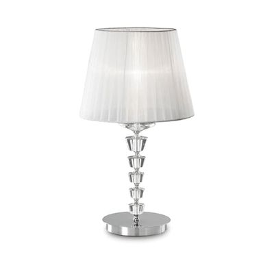 Ideal Lux Pegaso TL1 BIG E27 Chrome, Blanc Lampe de Table